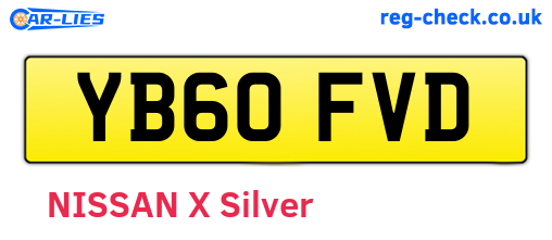 YB60FVD are the vehicle registration plates.