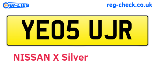 YE05UJR are the vehicle registration plates.