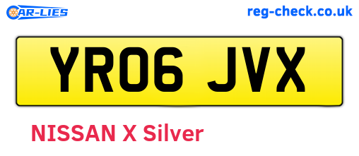YR06JVX are the vehicle registration plates.