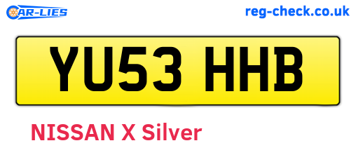 YU53HHB are the vehicle registration plates.