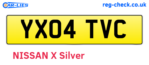 YX04TVC are the vehicle registration plates.