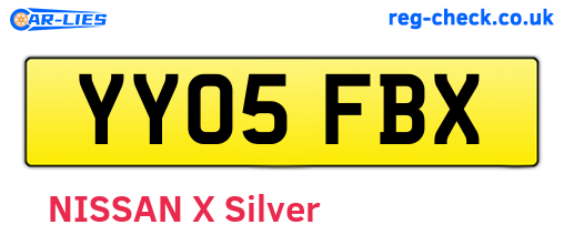 YY05FBX are the vehicle registration plates.