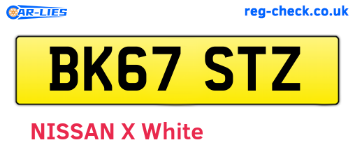 BK67STZ are the vehicle registration plates.