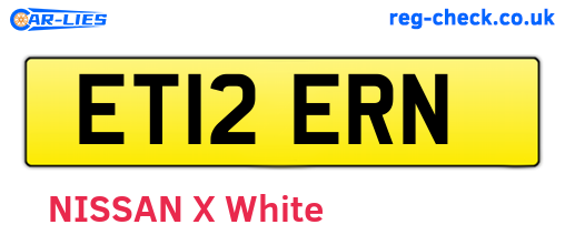 ET12ERN are the vehicle registration plates.