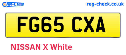 FG65CXA are the vehicle registration plates.