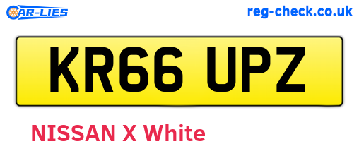 KR66UPZ are the vehicle registration plates.