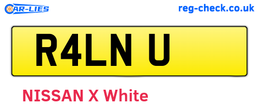 R4LNU are the vehicle registration plates.