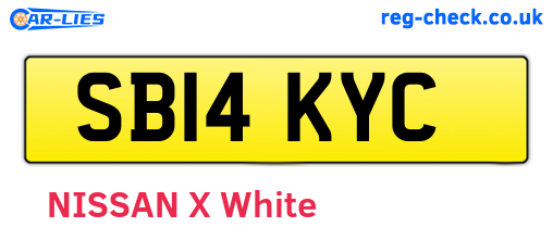 SB14KYC are the vehicle registration plates.