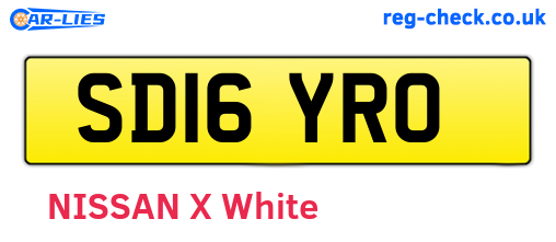 SD16YRO are the vehicle registration plates.
