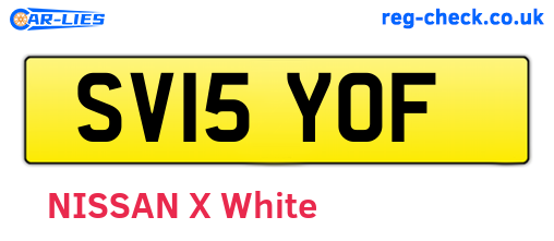 SV15YOF are the vehicle registration plates.