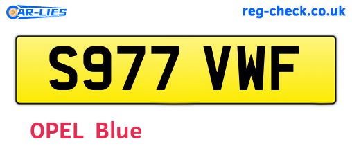 S977VWF are the vehicle registration plates.