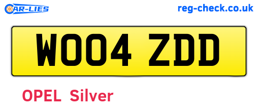 WO04ZDD are the vehicle registration plates.