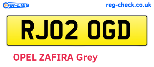 RJ02OGD are the vehicle registration plates.