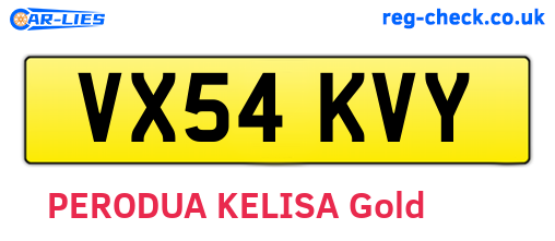VX54KVY are the vehicle registration plates.