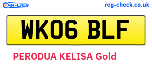 WK06BLF are the vehicle registration plates.