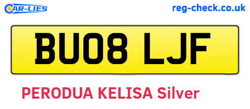 BU08LJF are the vehicle registration plates.
