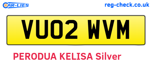 VU02WVM are the vehicle registration plates.