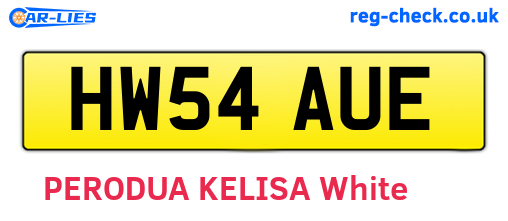 HW54AUE are the vehicle registration plates.