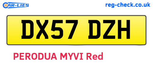 DX57DZH are the vehicle registration plates.