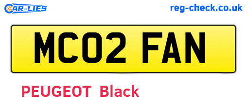 MC02FAN are the vehicle registration plates.