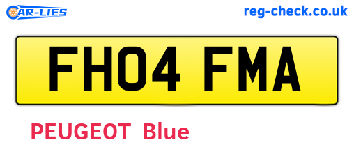 FH04FMA are the vehicle registration plates.