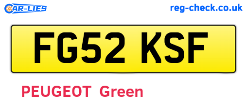 FG52KSF are the vehicle registration plates.