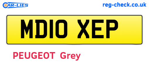 MD10XEP are the vehicle registration plates.