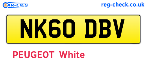 NK60DBV are the vehicle registration plates.
