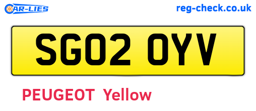 SG02OYV are the vehicle registration plates.