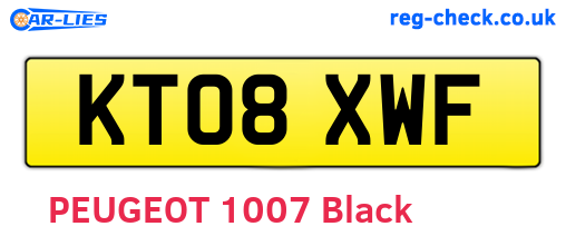 KT08XWF are the vehicle registration plates.