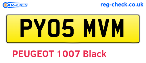 PY05MVM are the vehicle registration plates.