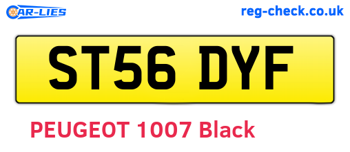 ST56DYF are the vehicle registration plates.