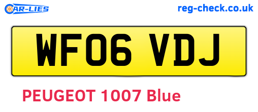WF06VDJ are the vehicle registration plates.