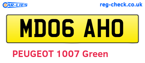 MD06AHO are the vehicle registration plates.