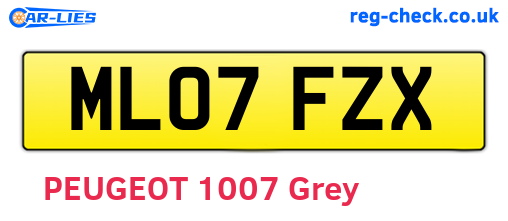 ML07FZX are the vehicle registration plates.