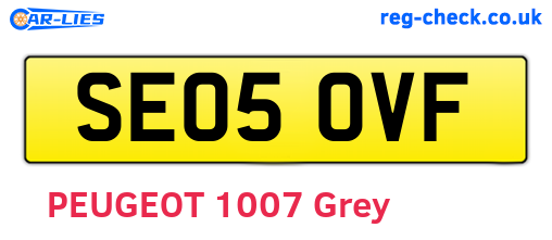 SE05OVF are the vehicle registration plates.