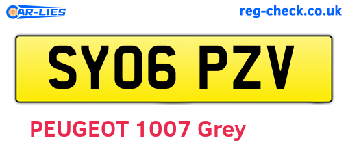 SY06PZV are the vehicle registration plates.