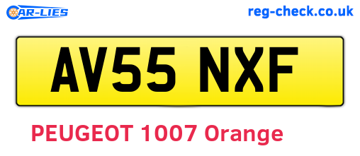 AV55NXF are the vehicle registration plates.