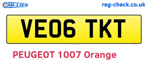 VE06TKT are the vehicle registration plates.