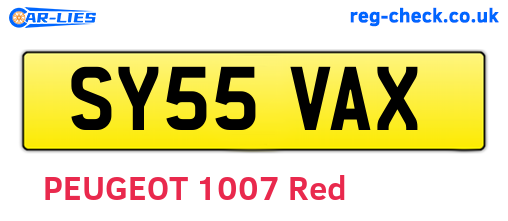 SY55VAX are the vehicle registration plates.
