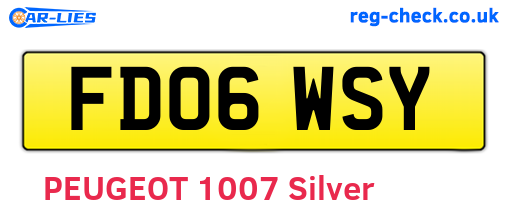 FD06WSY are the vehicle registration plates.