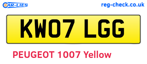 KW07LGG are the vehicle registration plates.