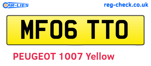 MF06TTO are the vehicle registration plates.