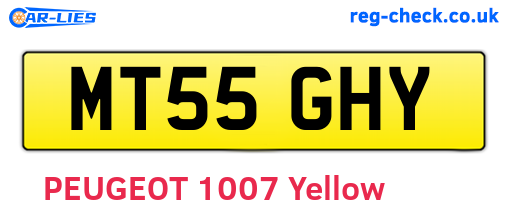 MT55GHY are the vehicle registration plates.