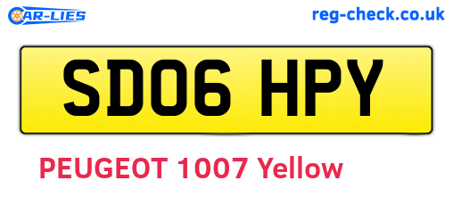 SD06HPY are the vehicle registration plates.