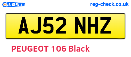 AJ52NHZ are the vehicle registration plates.