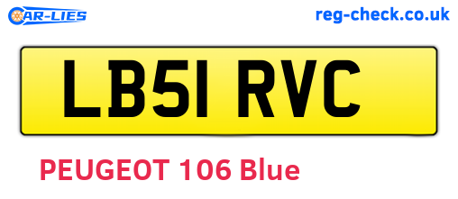 LB51RVC are the vehicle registration plates.