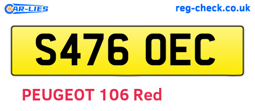 S476OEC are the vehicle registration plates.