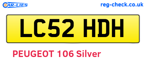 LC52HDH are the vehicle registration plates.