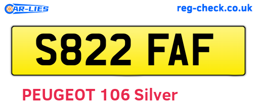 S822FAF are the vehicle registration plates.